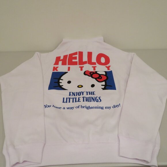 Women XS White Hoodie Sweatshirt Hello Kitty Embroidery Screen Print Warm Cozy - Picture 15 of 16